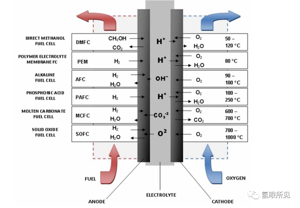 燃料电池类型